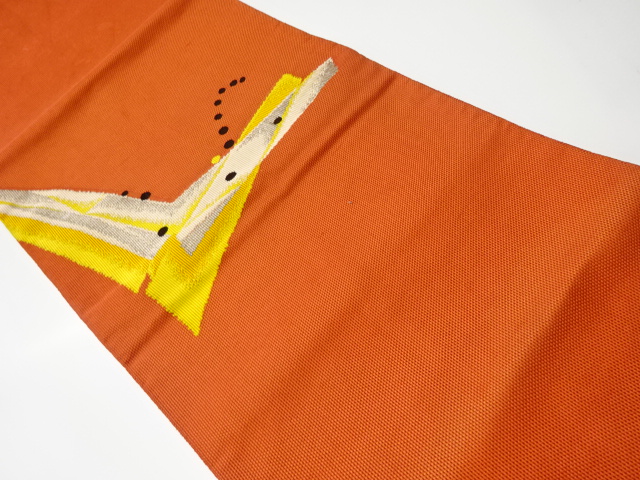 JAPANESE KIMONO / VINTAGE NAGOYA OBI / WOVEN ABSTRACT PATTERN